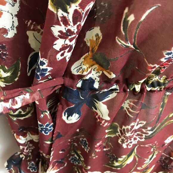 🌸FLORAL Chiffon Dress w/ Front Buttons - Picture 4 of 9